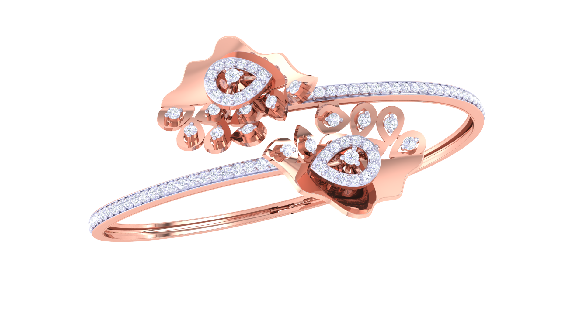 Blossom Crown 925 Silver Bangle for Girls in Rose Gold & Gold Finish
