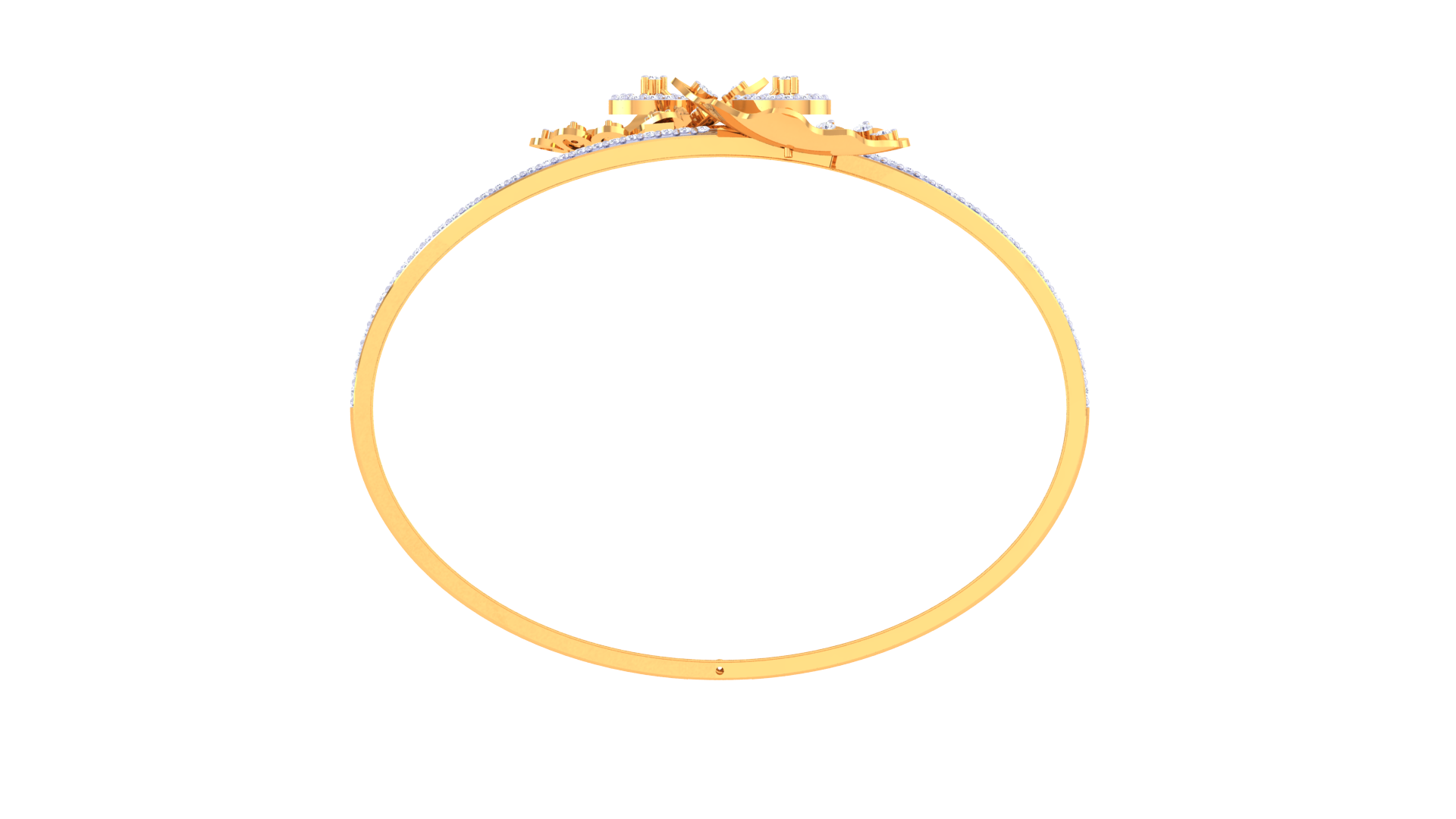 Blossom Crown 925 Silver Bangle for Girls in Rose Gold & Gold Finish