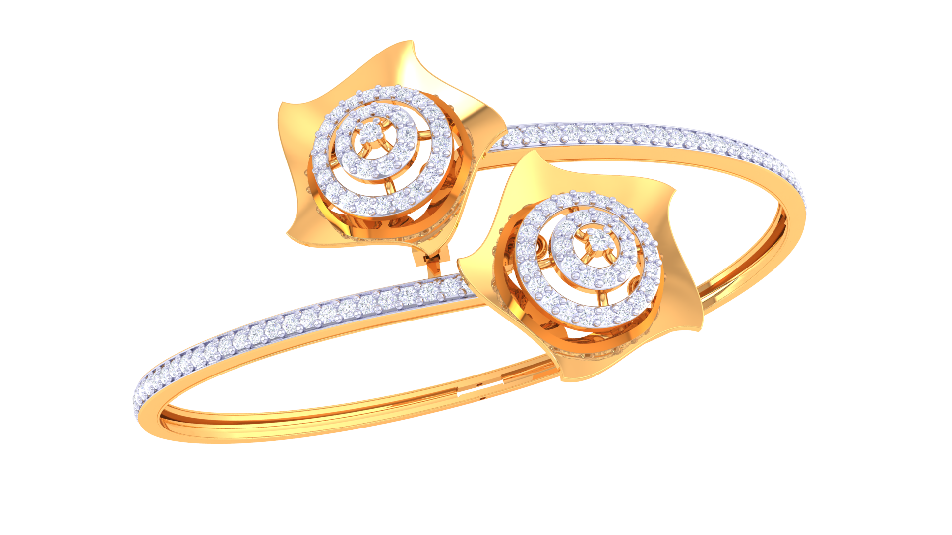 Rose Swirl 925 Silver Bangle for Girls – Elegant Designer Bracelet in Rose Gold & Gold