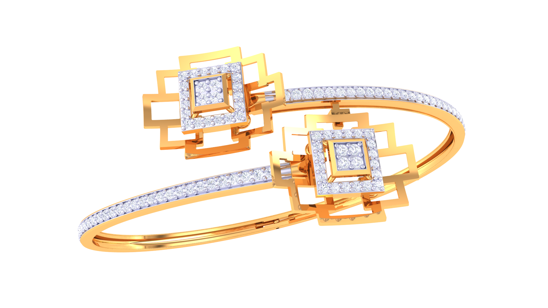 Glam 925 Silver Bangle for Girls – Designer Modern Bracelet in Rose Gold & Gold Finish