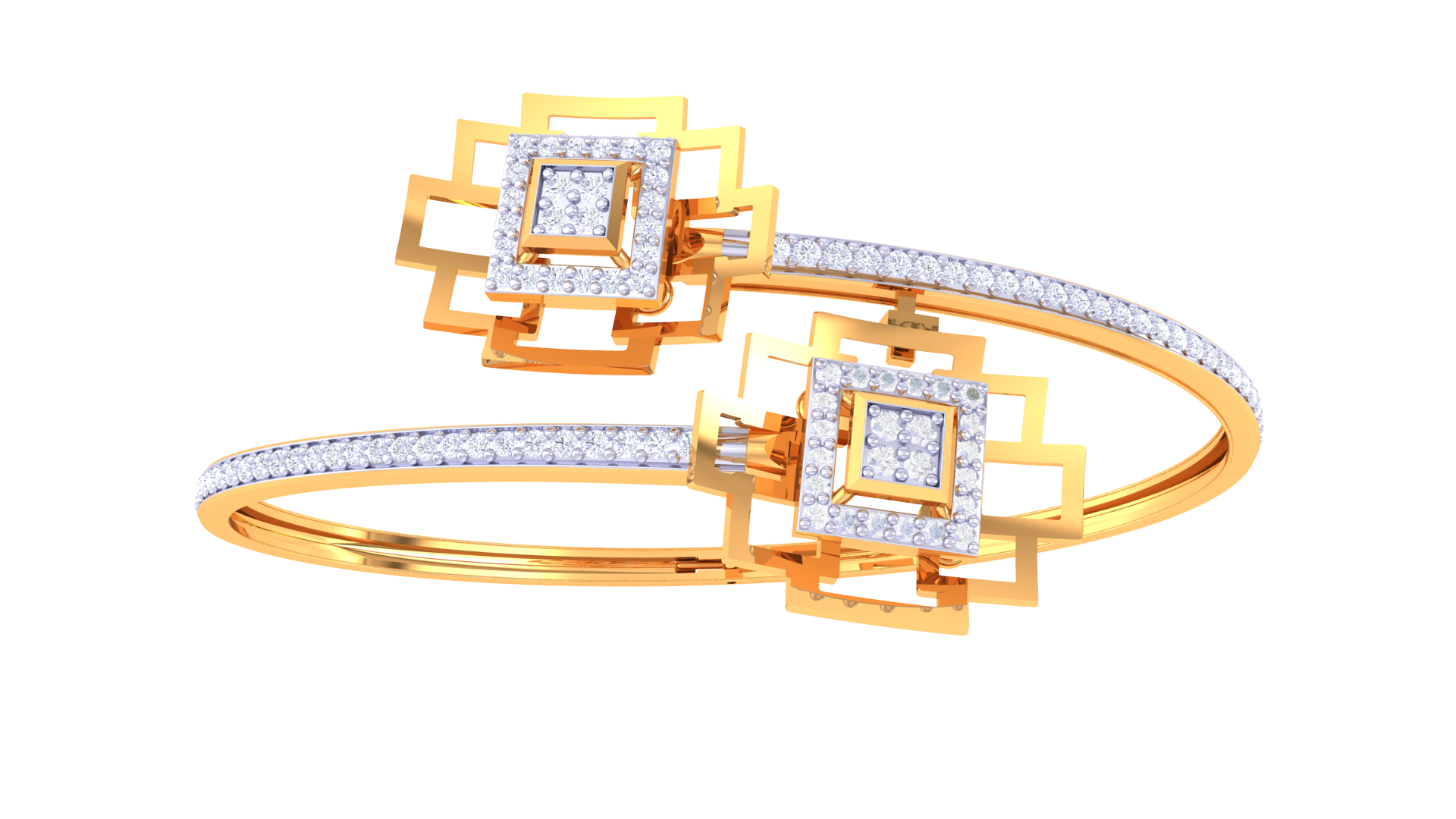 Glam 925 Silver Bangle for Girls – Designer Modern Bracelet in Rose Gold & Gold Finish