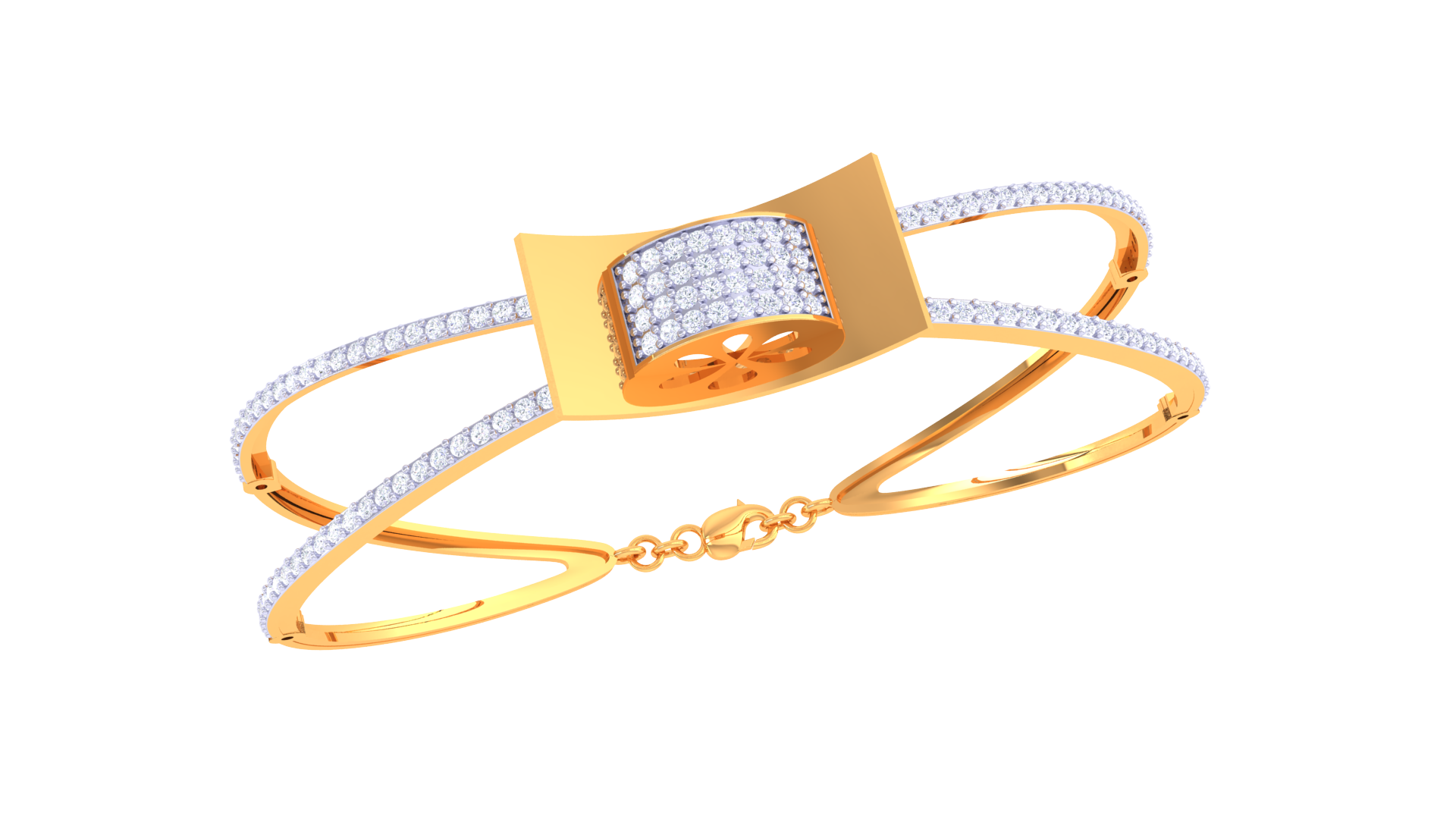 Elegant Charm 925 Silver Designer Bangle for Girls – Modern Dual-Line Bracelet in Rose Gold & Gold Finish