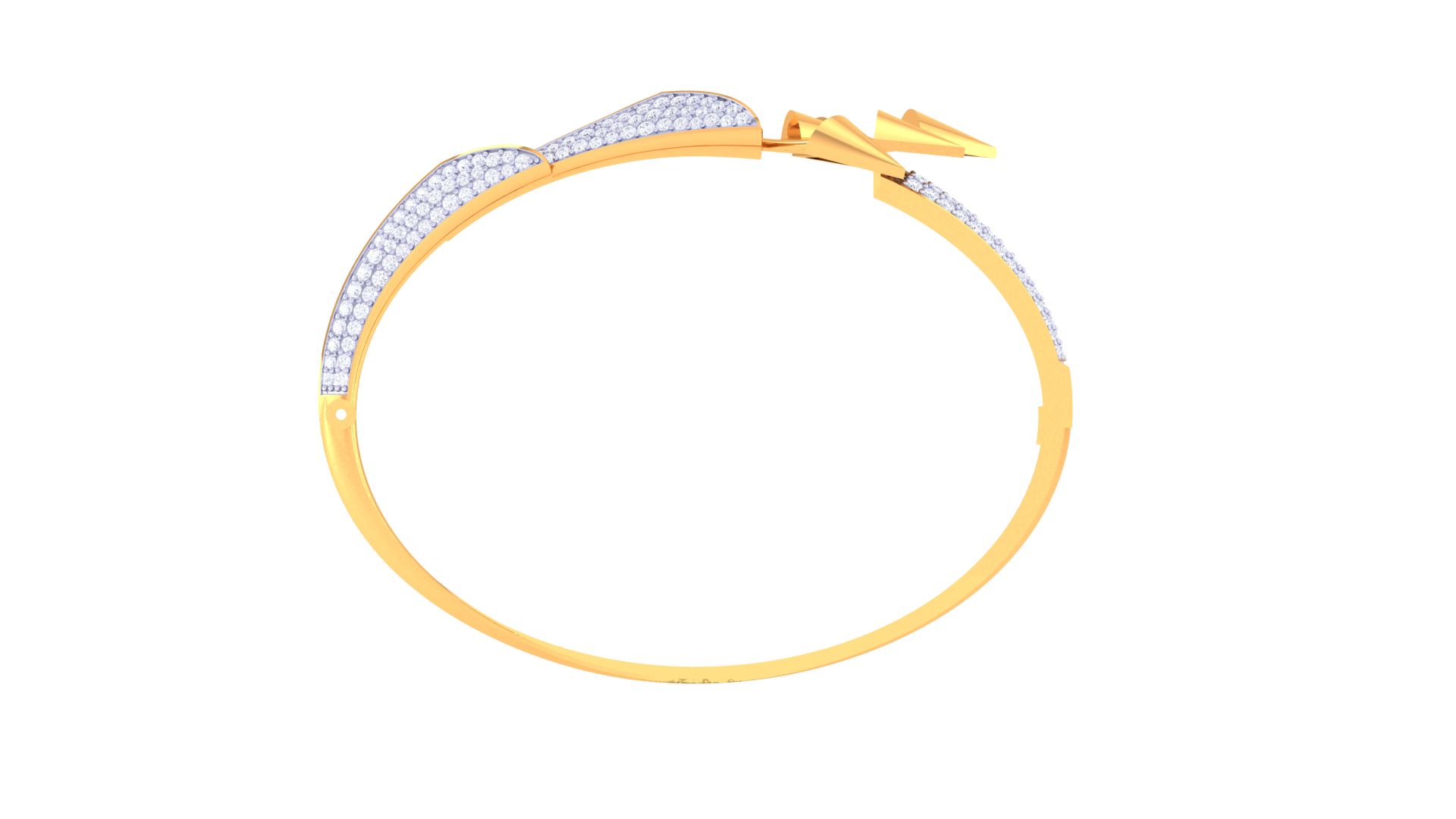 Bold Arrow Elegance 925 Silver Bangle for Girls – Modern Rose Gold & Gold Designer Bracelet