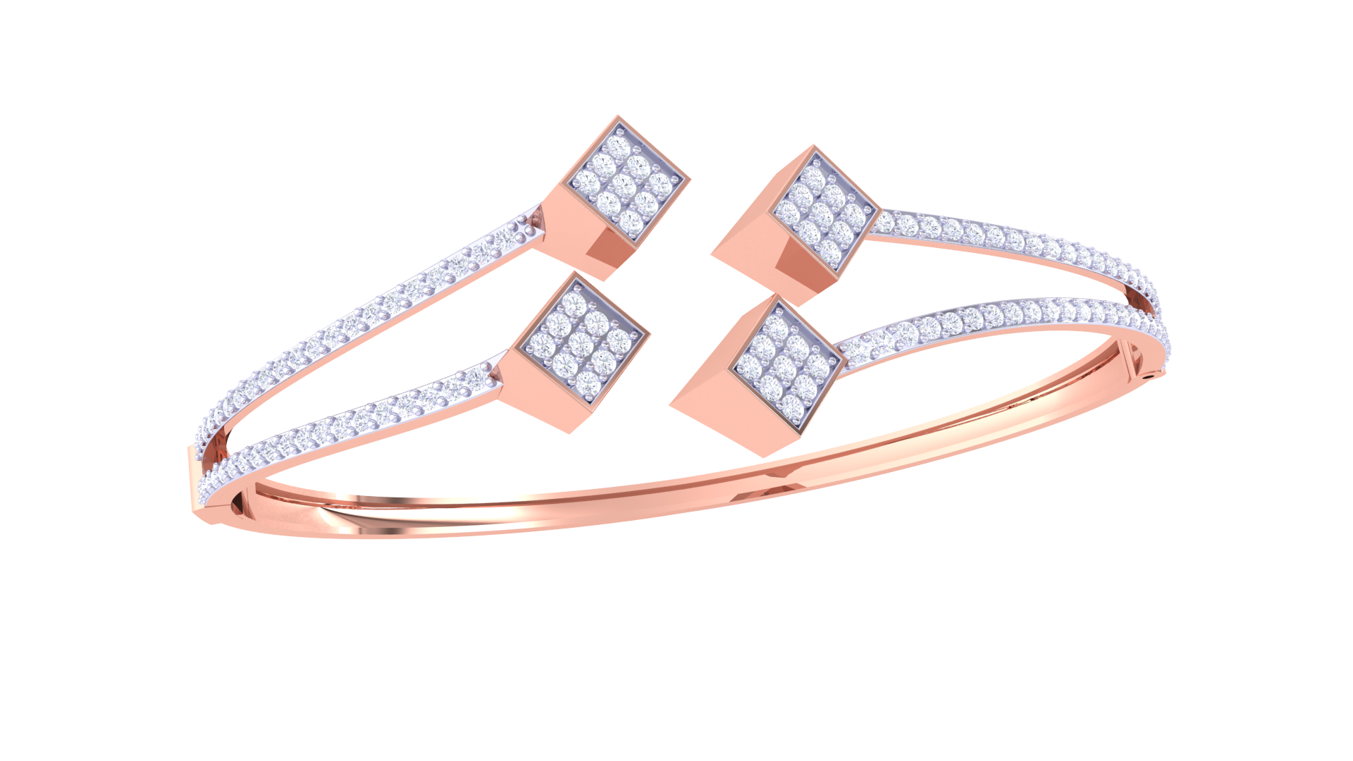 Sparkle 925 Silver Bangle for Girls – Stylish Gold & Rose Gold Designer Bracelet
