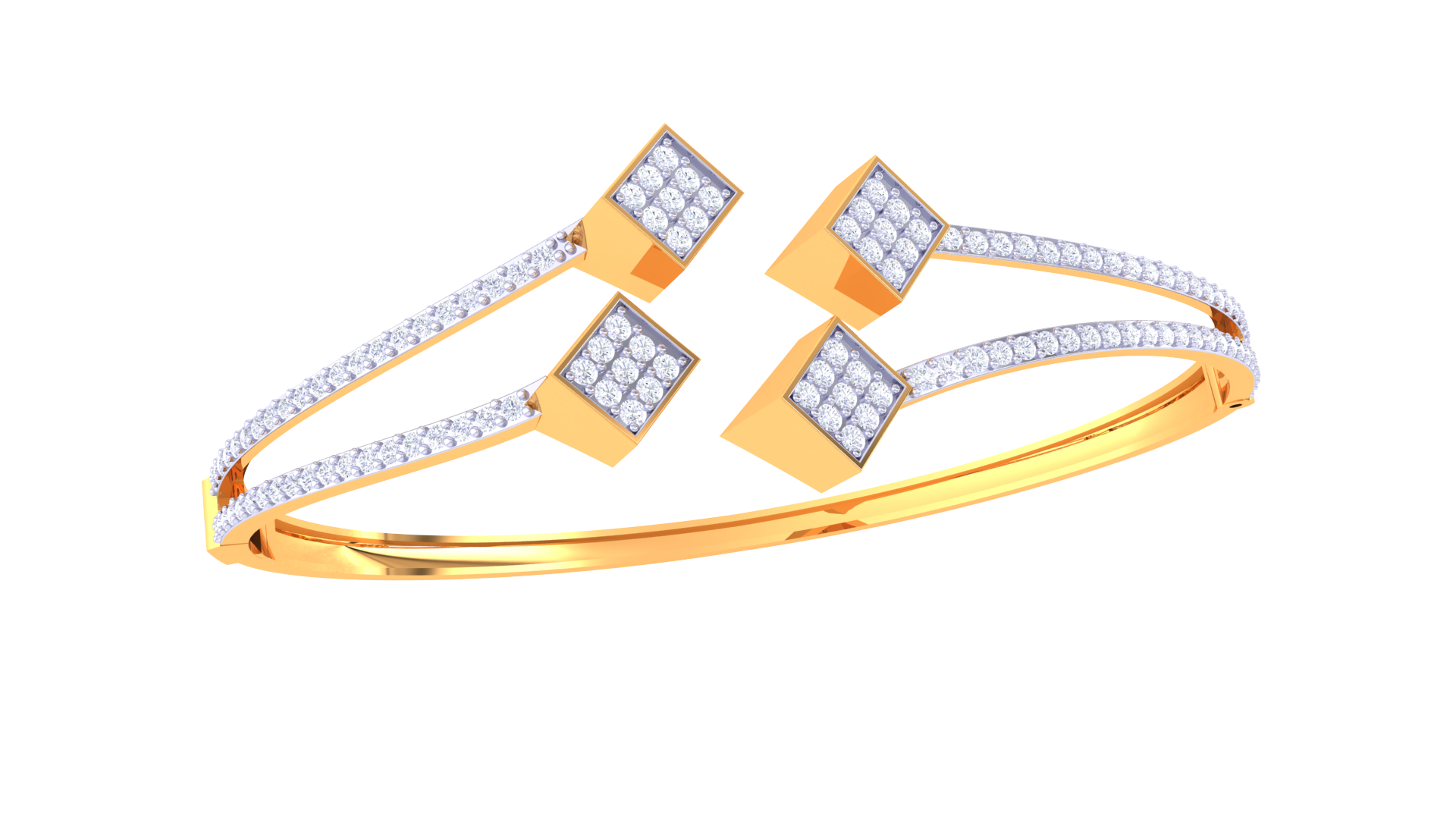 Sparkle 925 Silver Bangle for Girls – Stylish Gold & Rose Gold Designer Bracelet