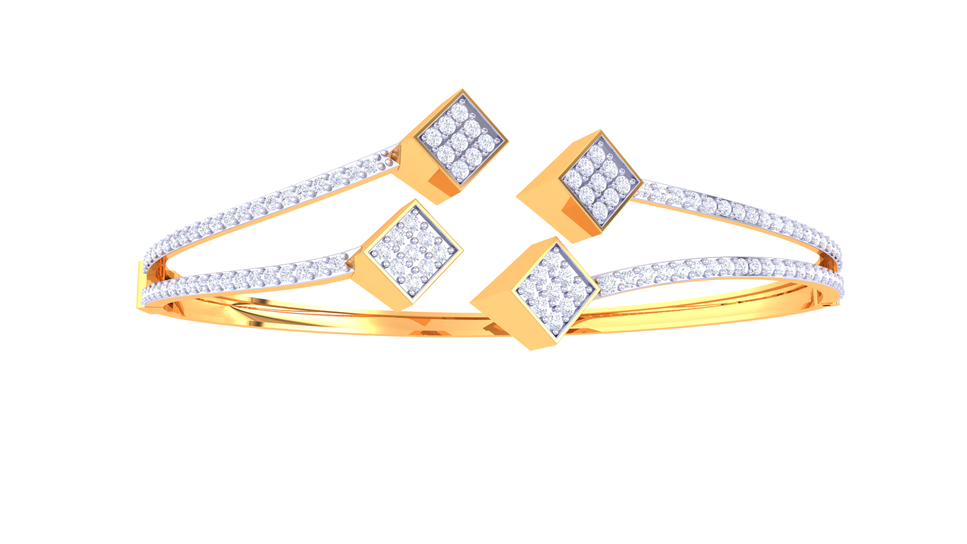 Sparkle 925 Silver Bangle for Girls – Stylish Gold & Rose Gold Designer Bracelet