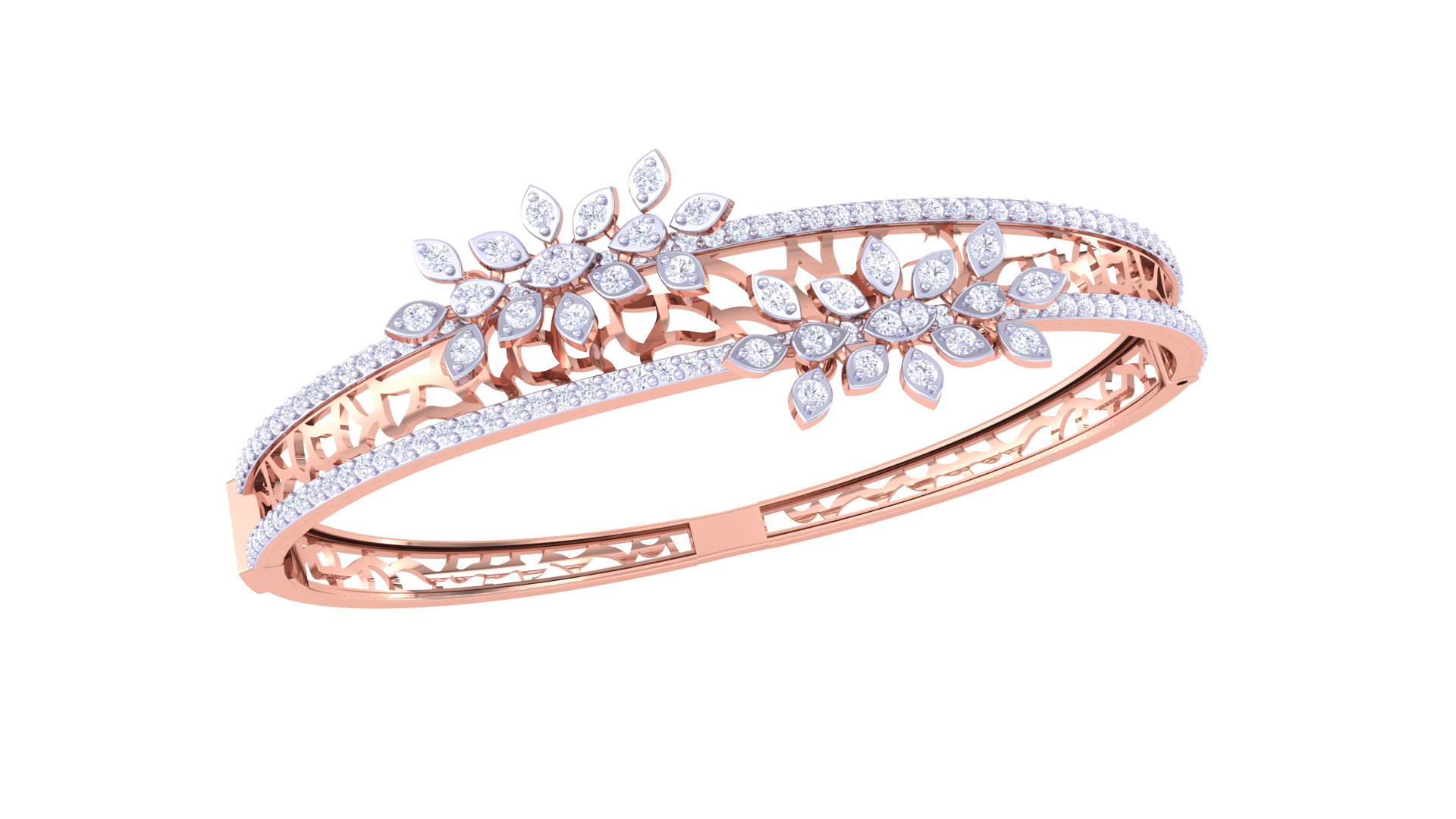 Floral Bloom 925 Silver Designer Bangle for Girls