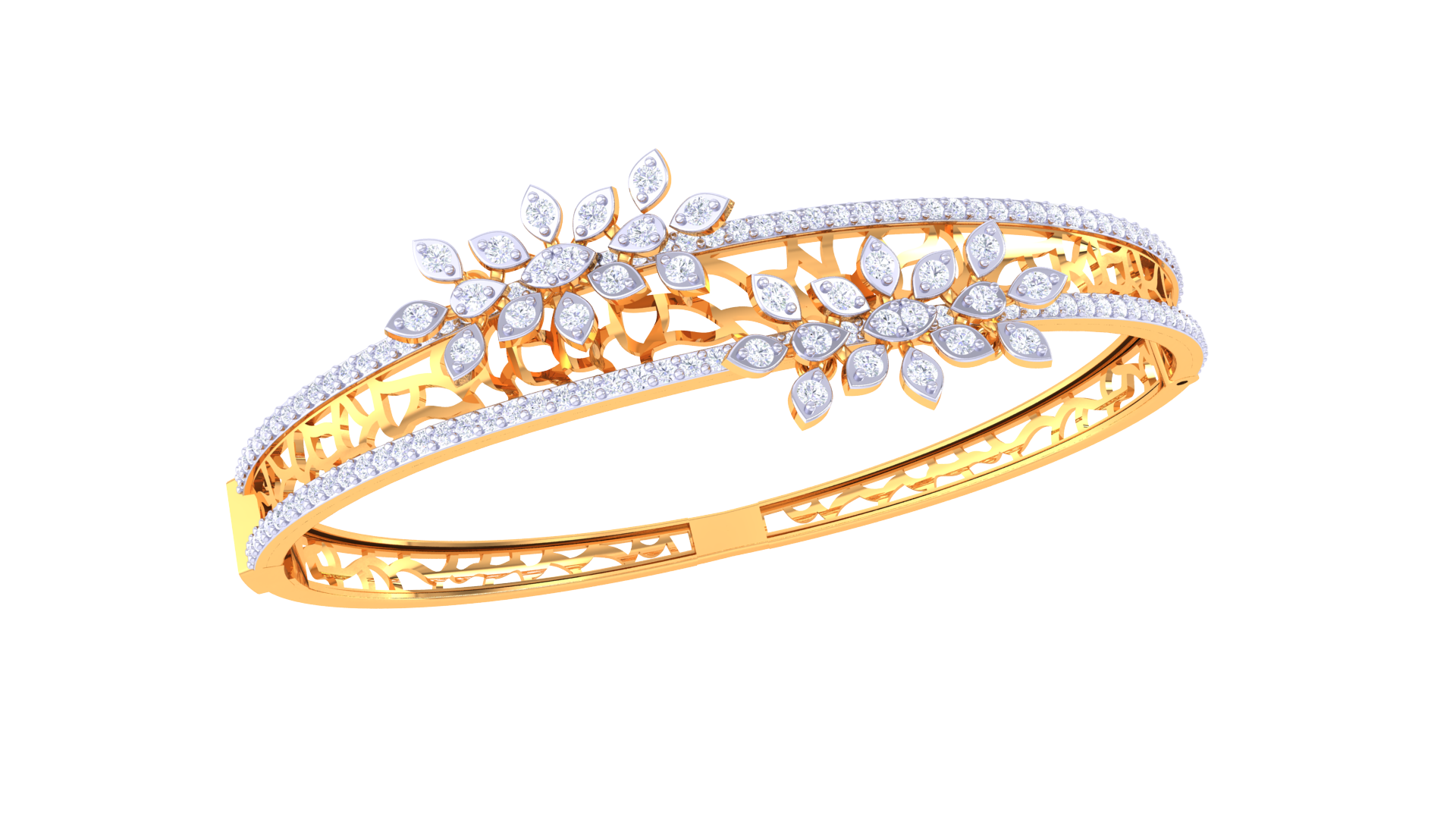 Floral Bloom 925 Silver Designer Bangle for Girls