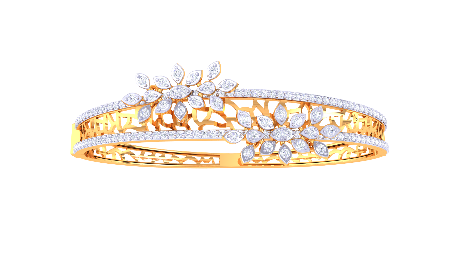 Floral Bloom 925 Silver Designer Bangle for Girls
