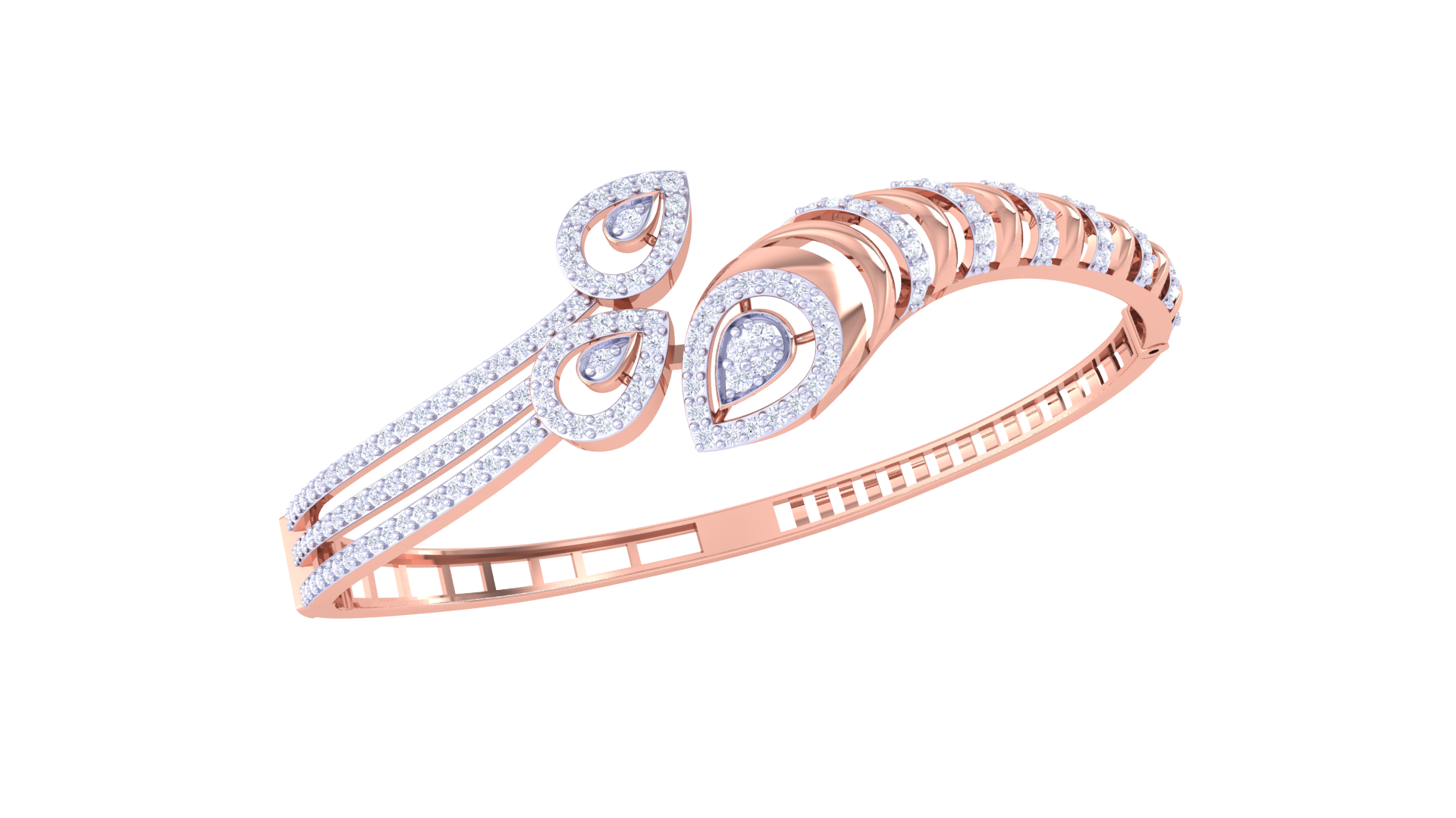Teardrop Radiance 925 Silver Modern Bangle for Girls