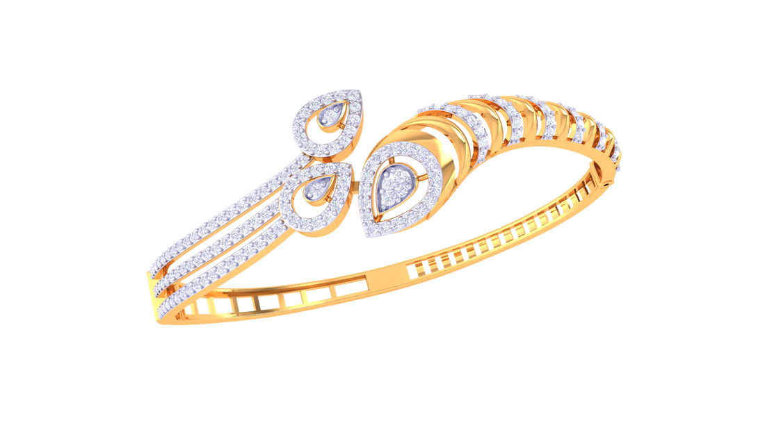 Teardrop Radiance 925 Silver Modern Bangle for Girls