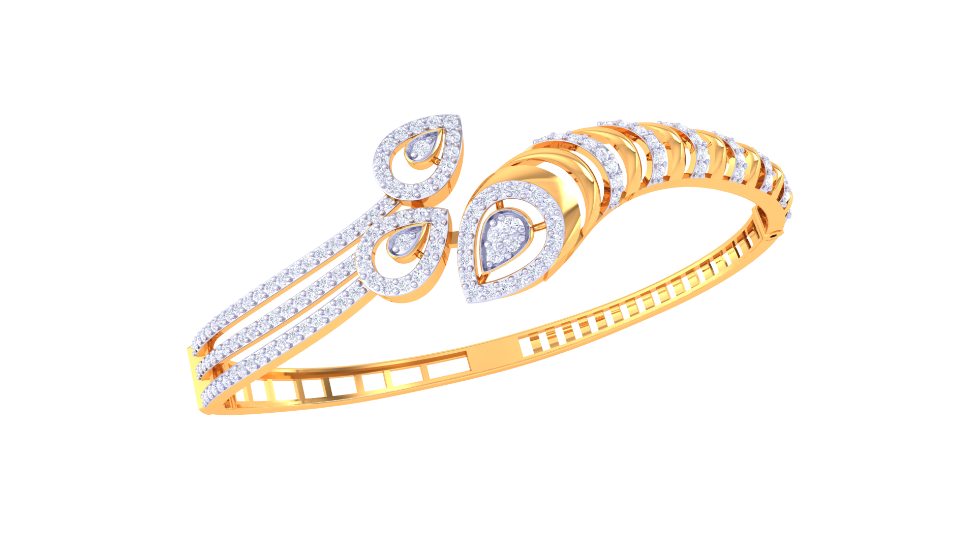 Teardrop Radiance 925 Silver Modern Bangle for Girls