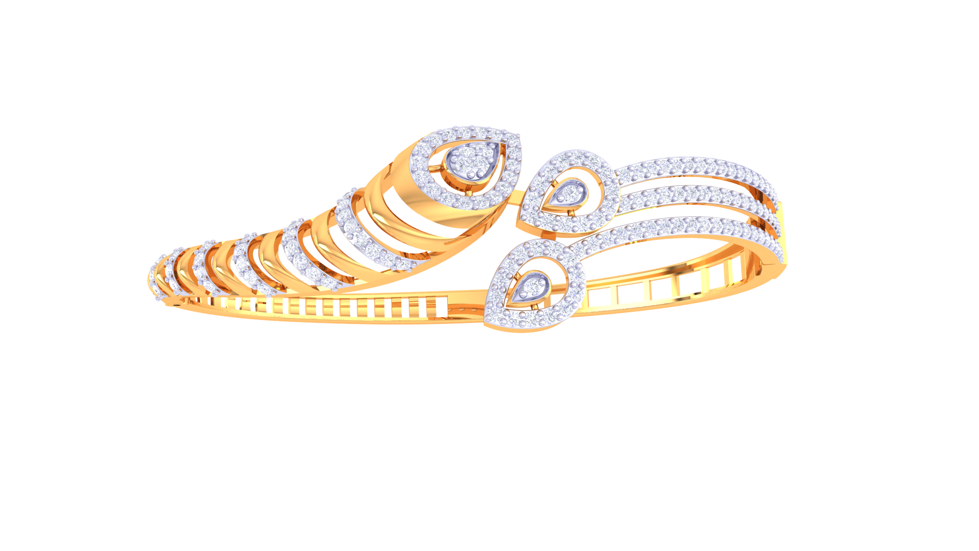 Teardrop Radiance 925 Silver Modern Bangle for Girls