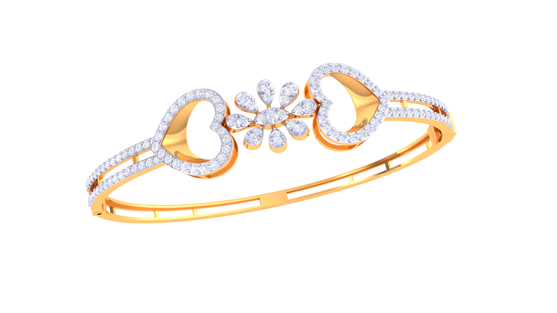 Heart Bloom 925 Silver Love Bangle for Girls