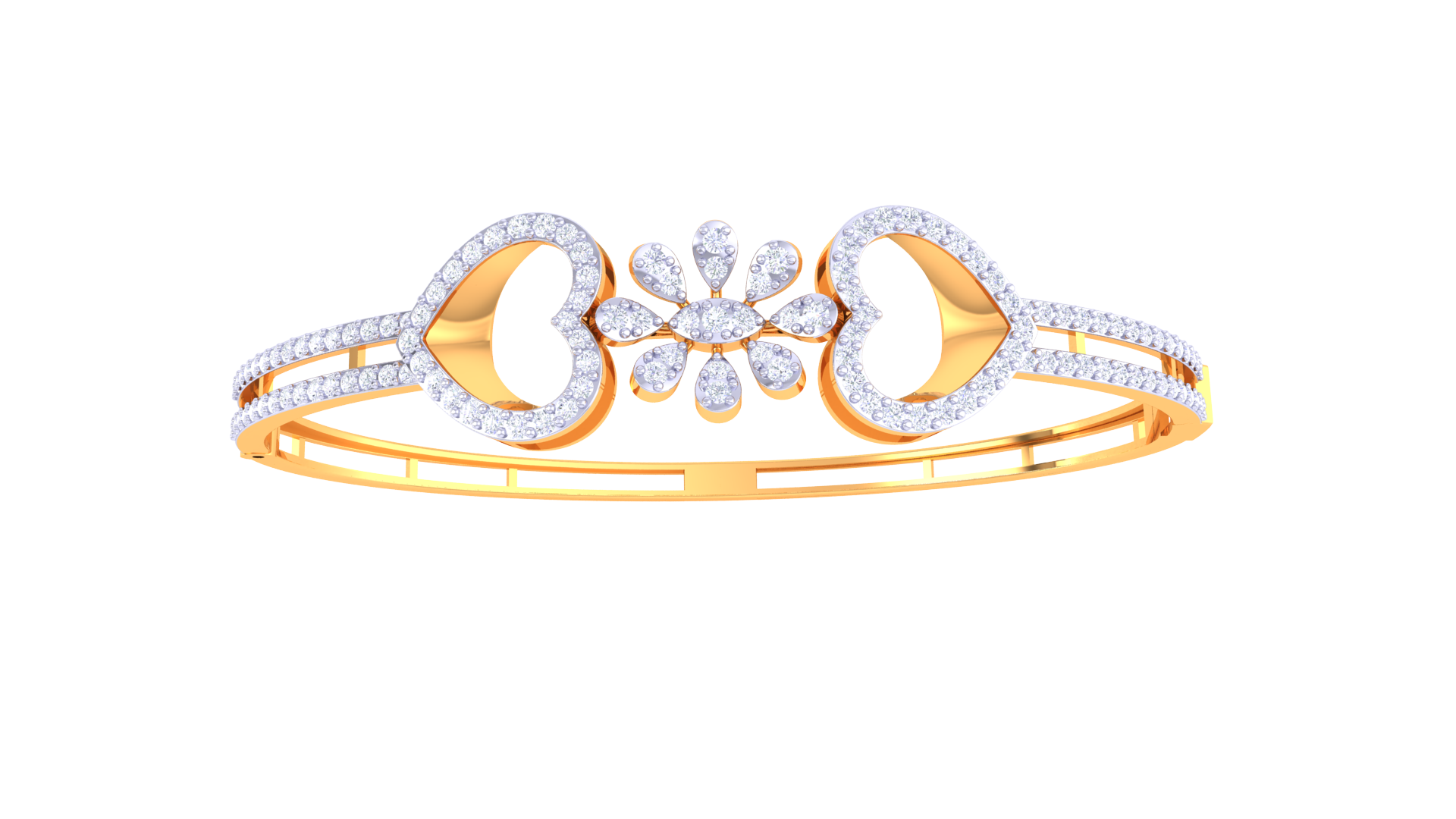 Heart Bloom 925 Silver Love Bangle for Girls