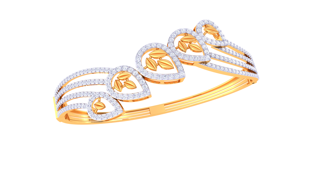 Leaf Drop 925 Silver Designer Bangle for Girls