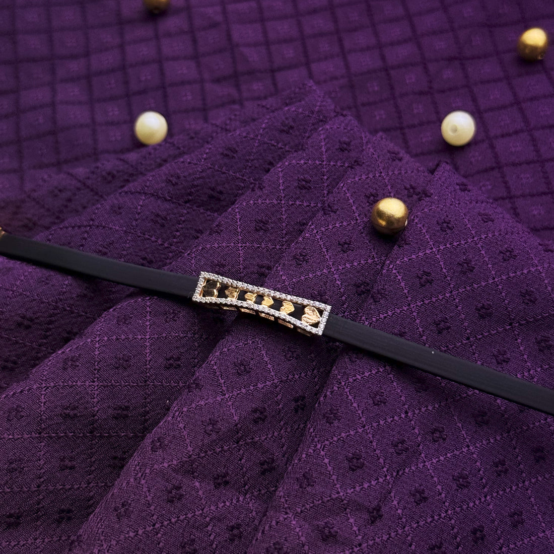 Heart Motif 925 Silver Rakhi with Black Silicone Band – Aneytri Exclusive