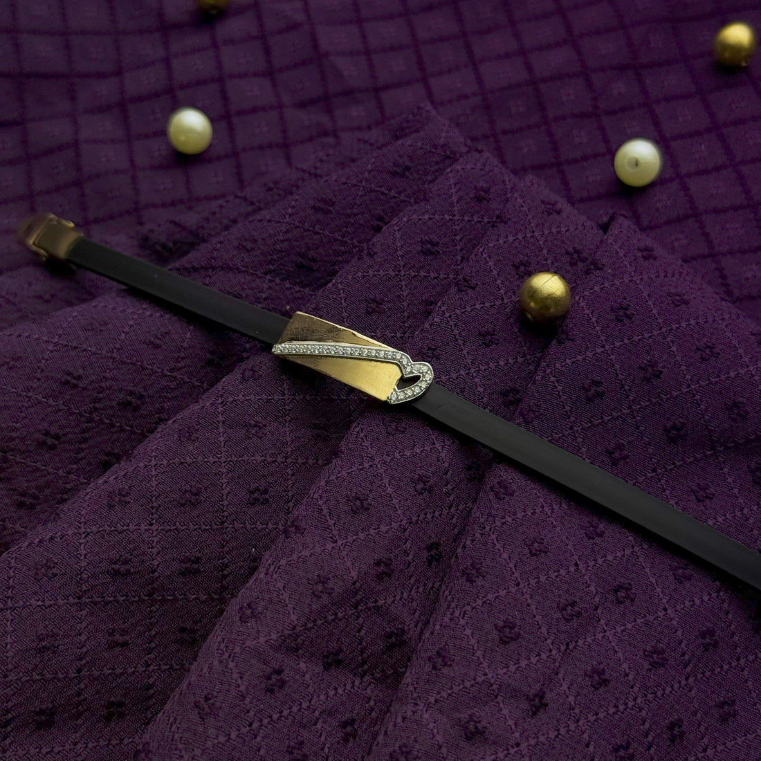 925 Silver Heartline Gold-Plated Rakhi with Black Band – Aneytri Jewelry