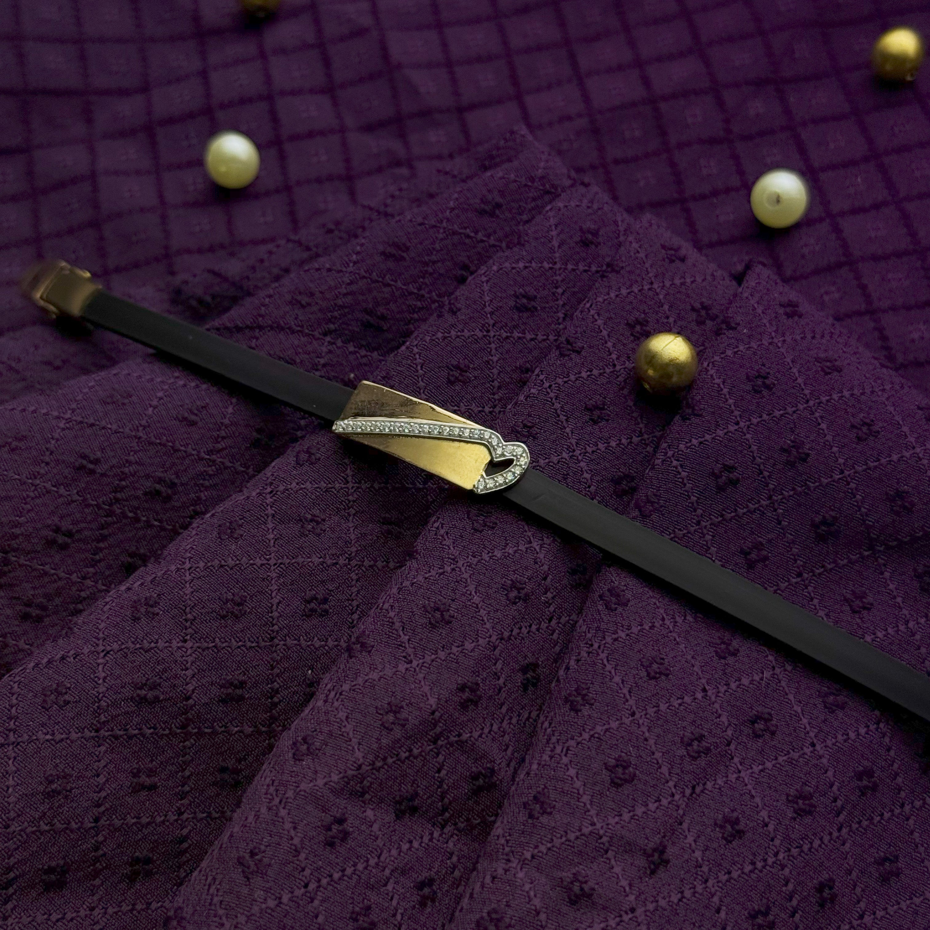 925 Silver Heartline Gold-Plated Rakhi with Black Band – Aneytri Jewelry