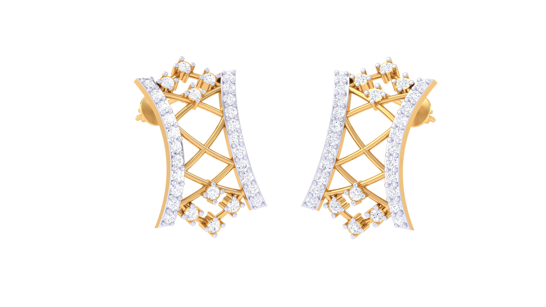 Lattice Grace 925 Silver Rose Gold Earrings
