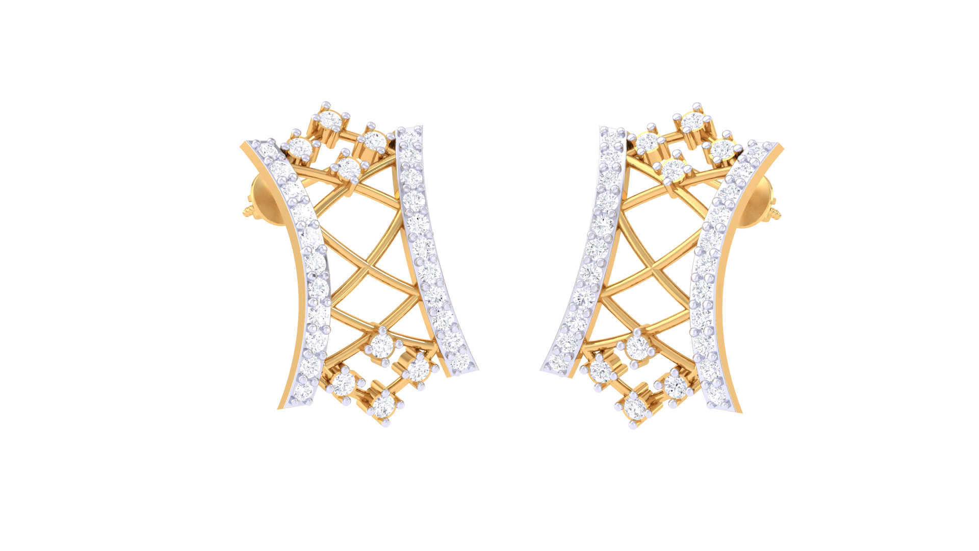 Lattice Grace 925 Silver Rose Gold Earrings
