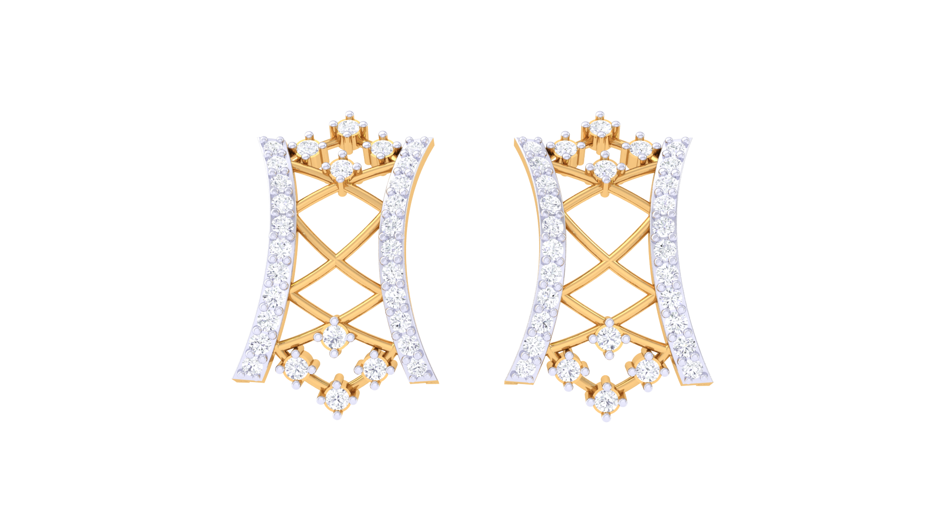 Lattice Grace 925 Silver Rose Gold Earrings