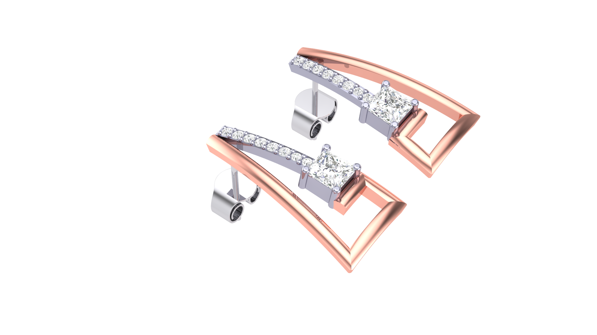 Triad Elegance Triangle Earrings