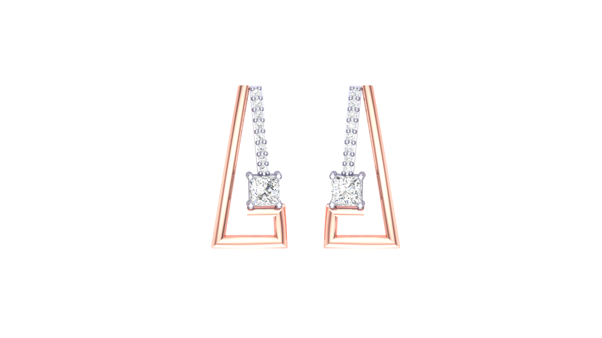 Triad Elegance Triangle Earrings