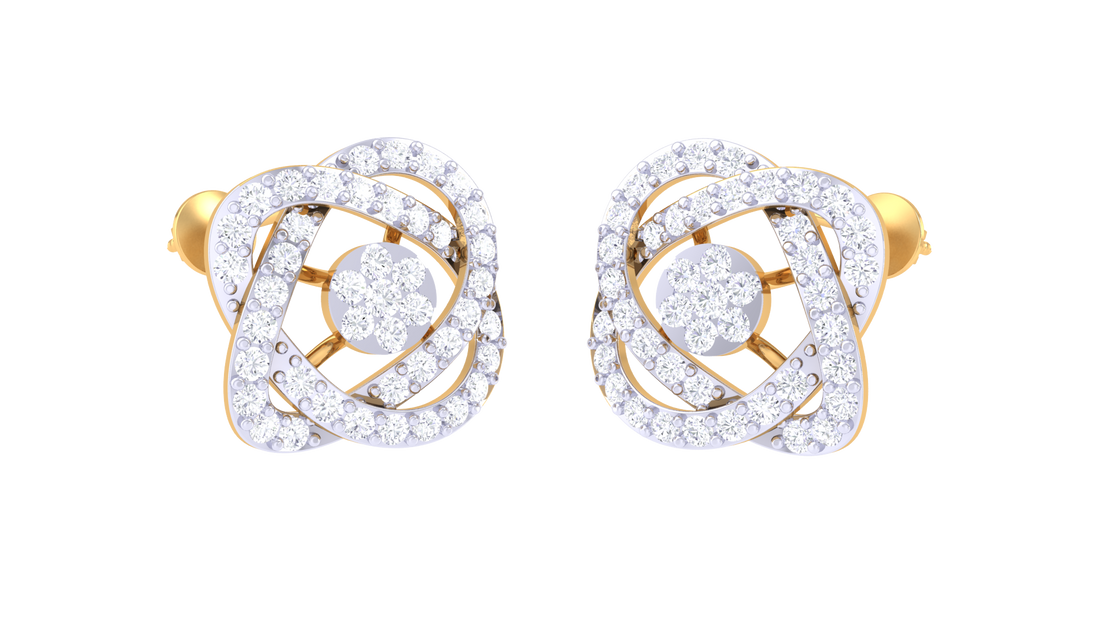 Twilight Bloom 925 Silver Rose Gold Earrings