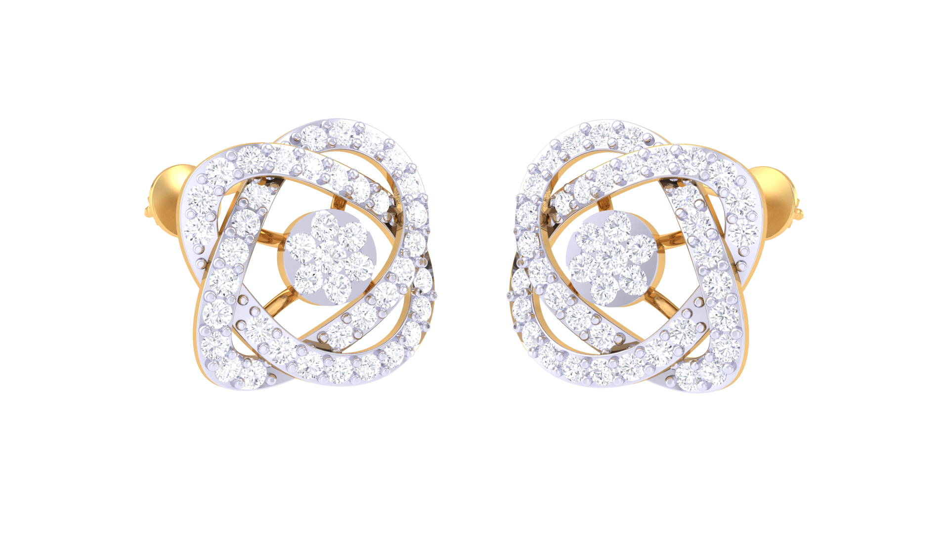 Twilight Bloom 925 Silver Rose Gold Earrings
