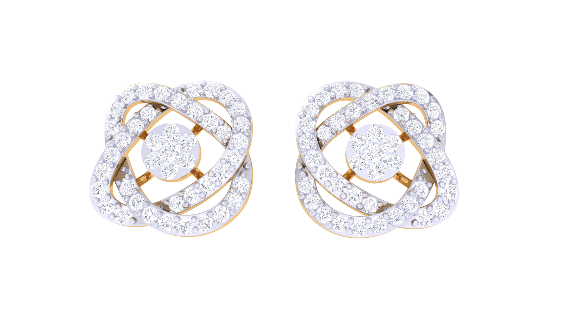 Twilight Bloom 925 Silver Rose Gold Earrings
