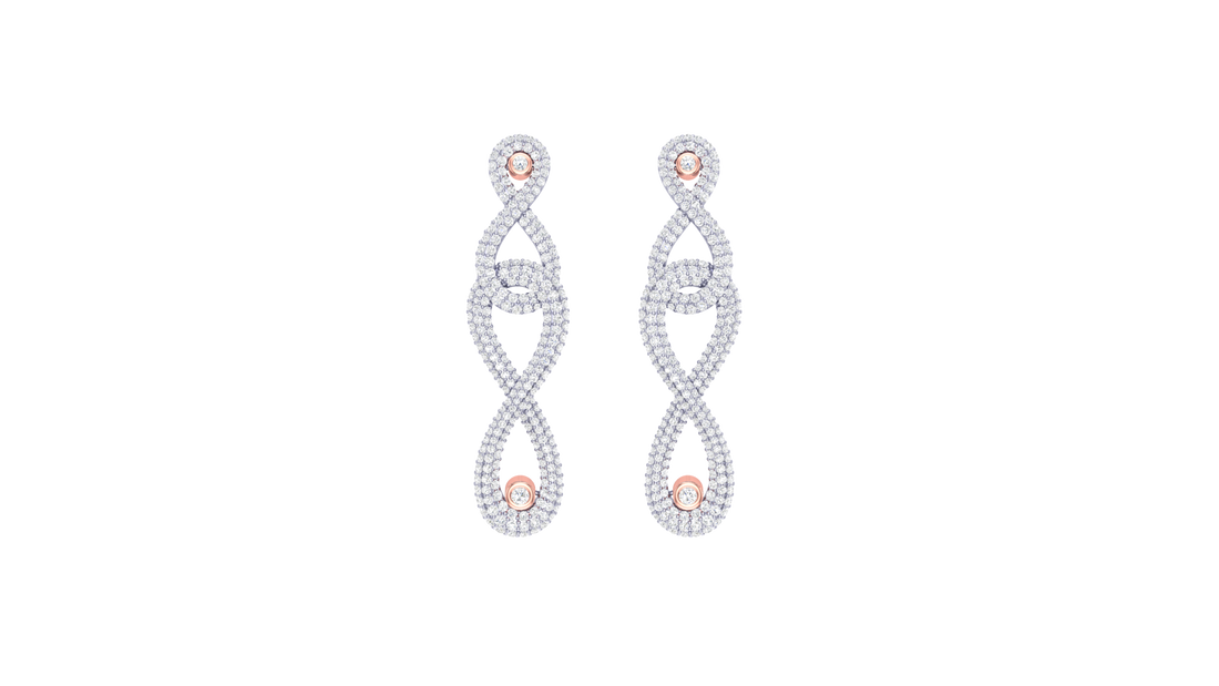 925 Silver Infinity Chain Traditional Earrings for Girls & Women