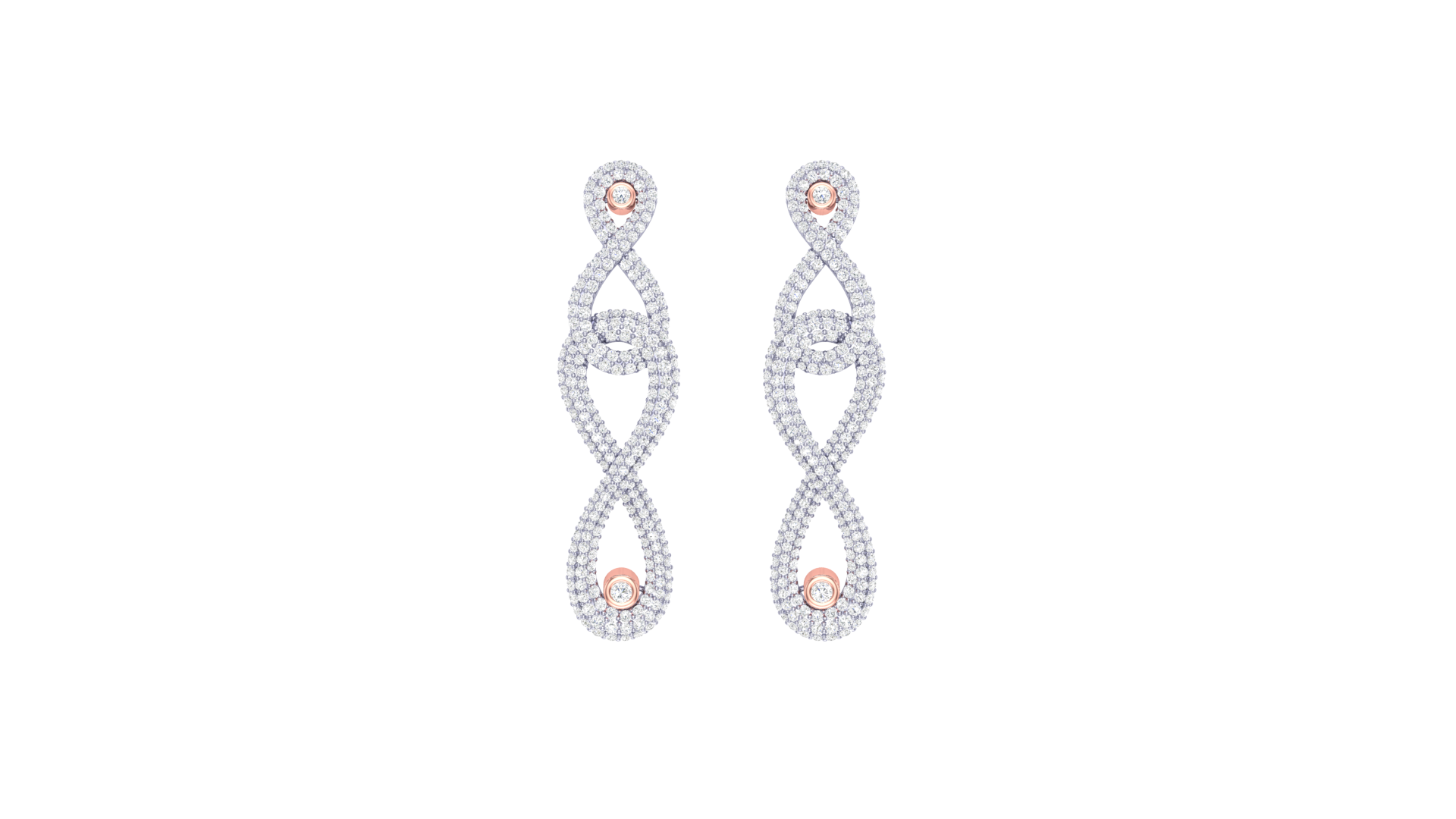 925 Silver Infinity Chain Traditional Earrings for Girls & Women