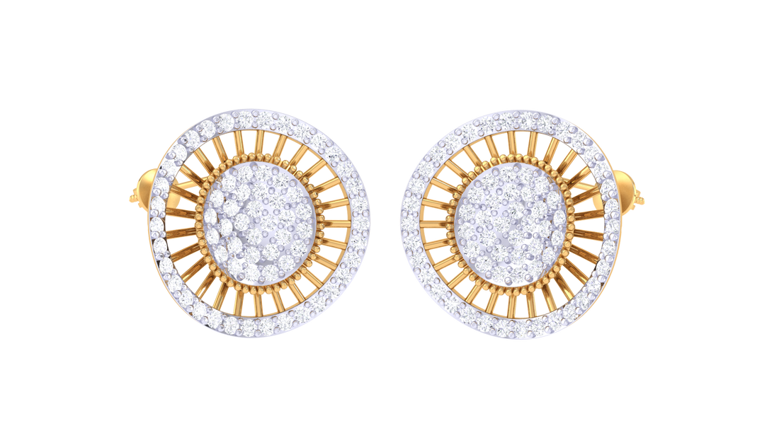 Sun Halo 925 Silver Statement Stud Earrings