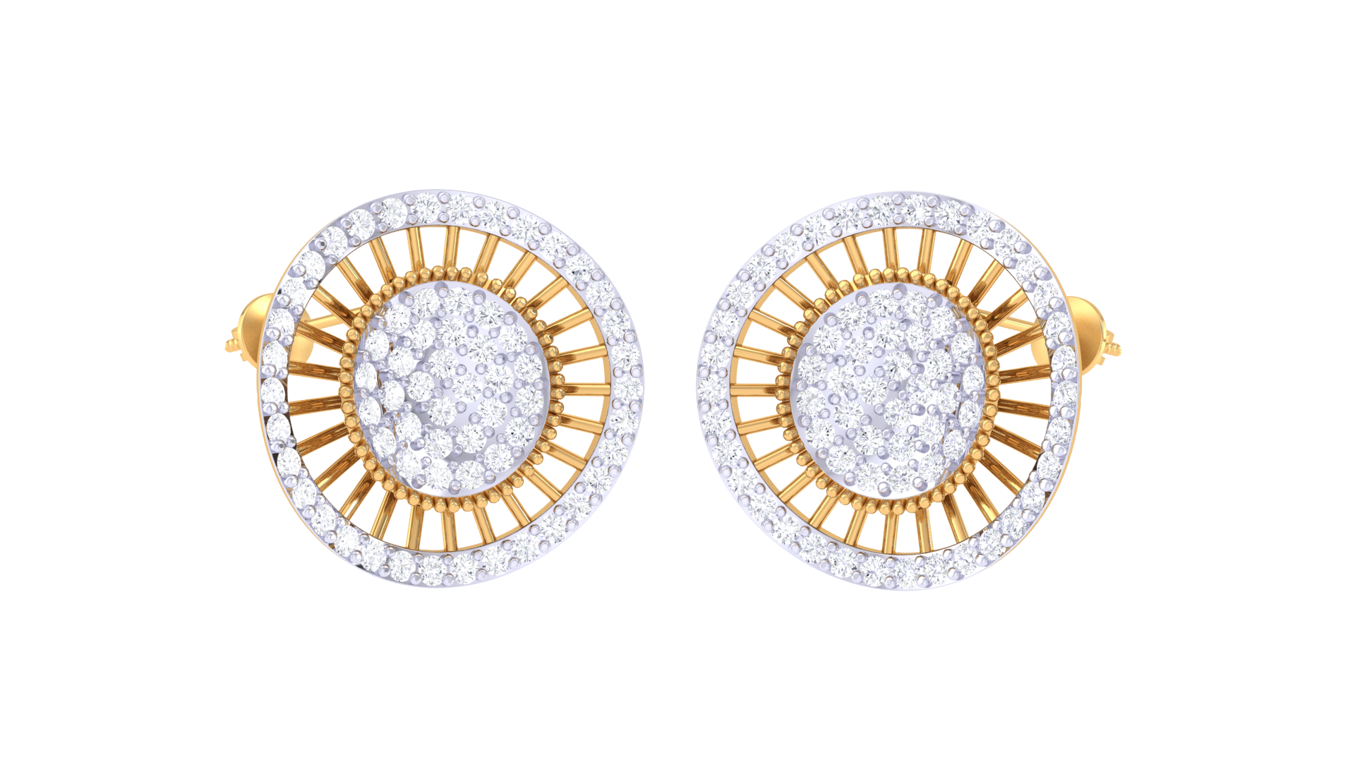 Sun Halo 925 Silver Statement Stud Earrings