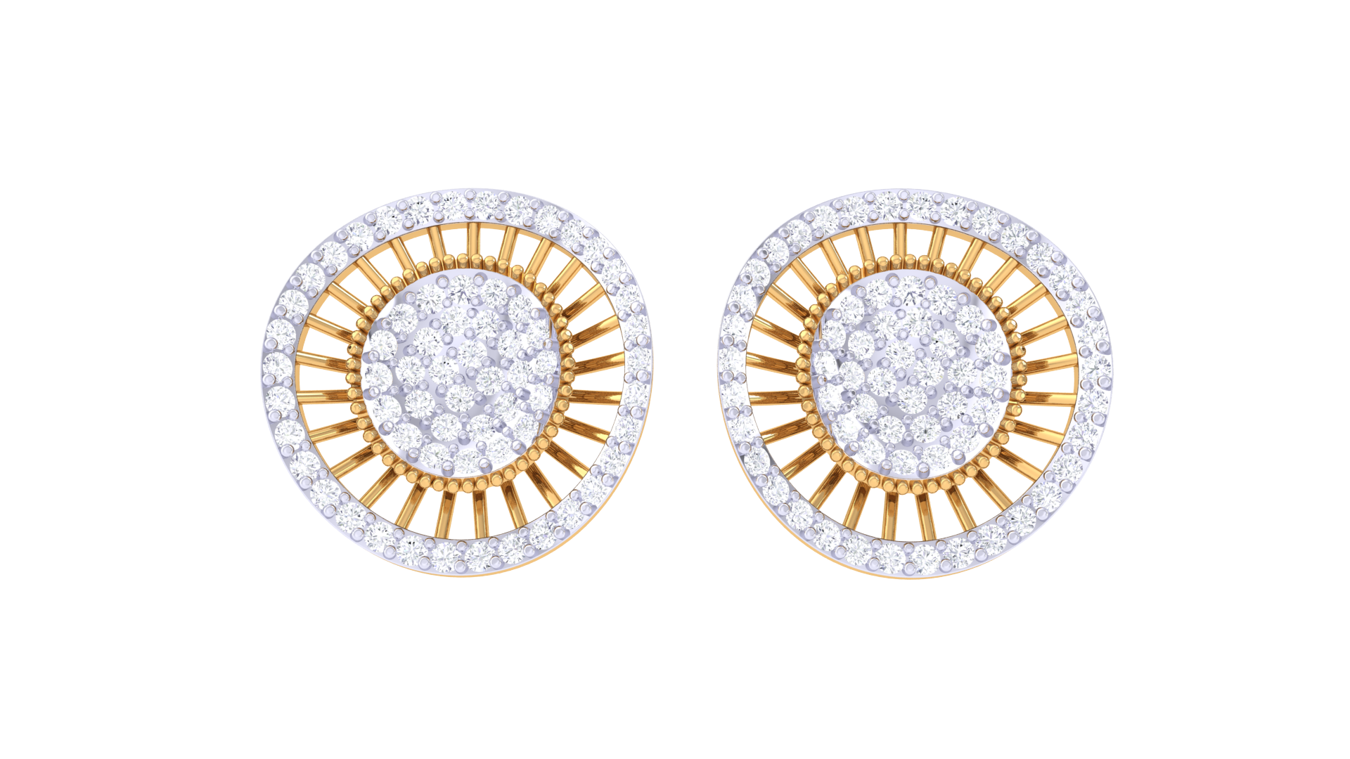 Sun Halo 925 Silver Statement Stud Earrings