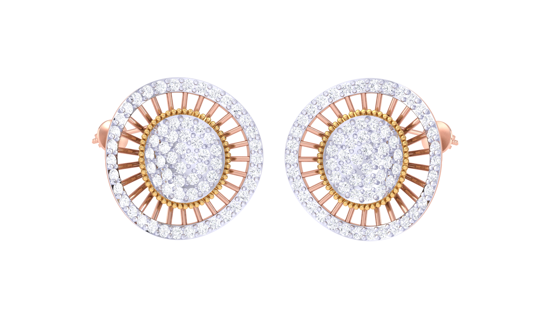 Sun Halo 925 Silver Statement Stud Earrings