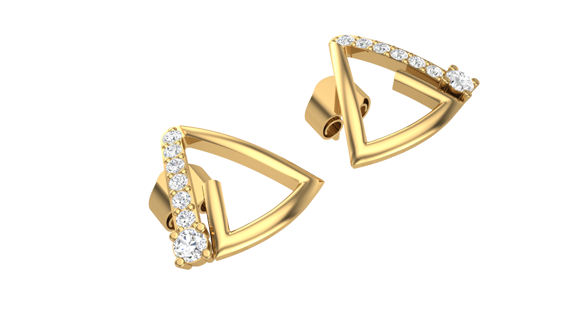 Trinity Shine Triangle Earrings