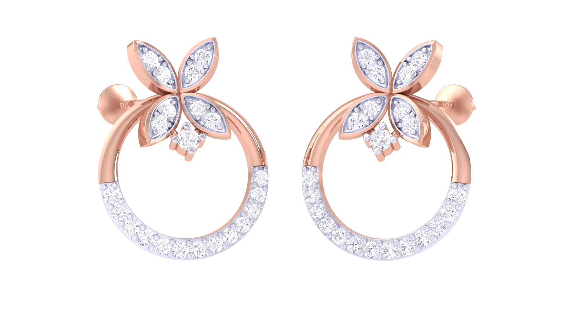 Floral Halo 925 Silver Earrings