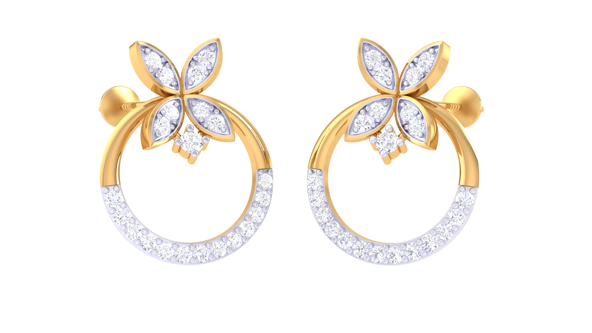 Floral Halo 925 Silver Earrings