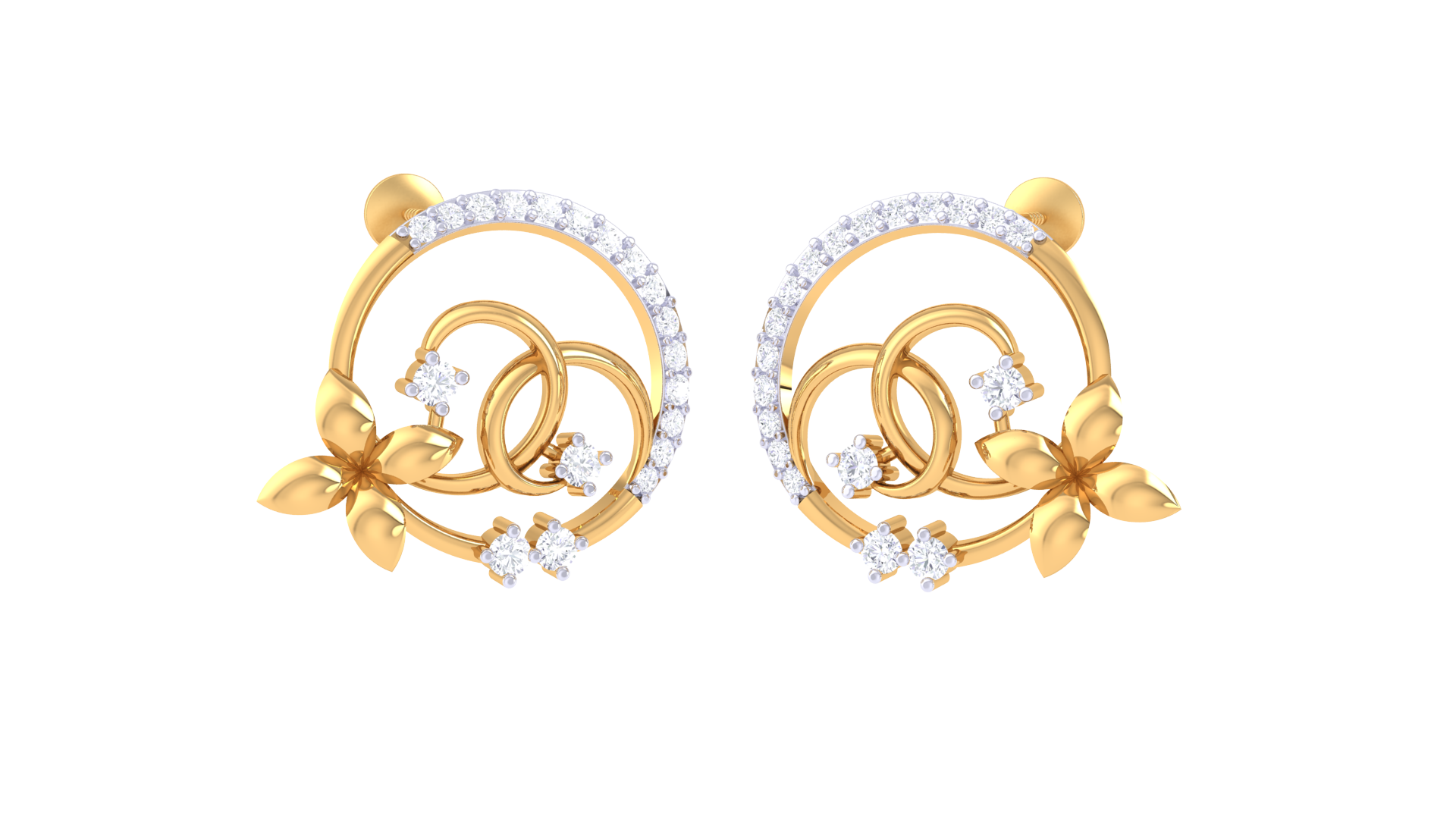 Floral Whirl 925 Silver Earrings
