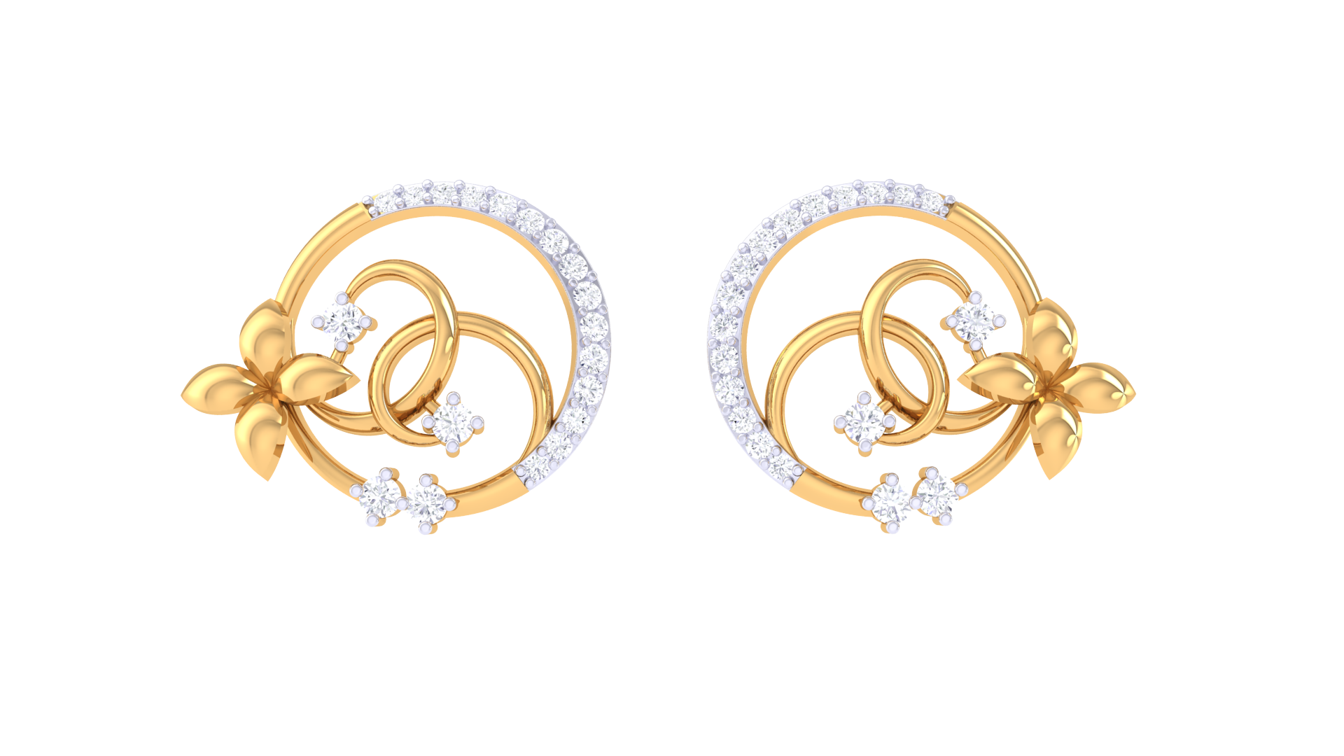 Floral Whirl 925 Silver Earrings