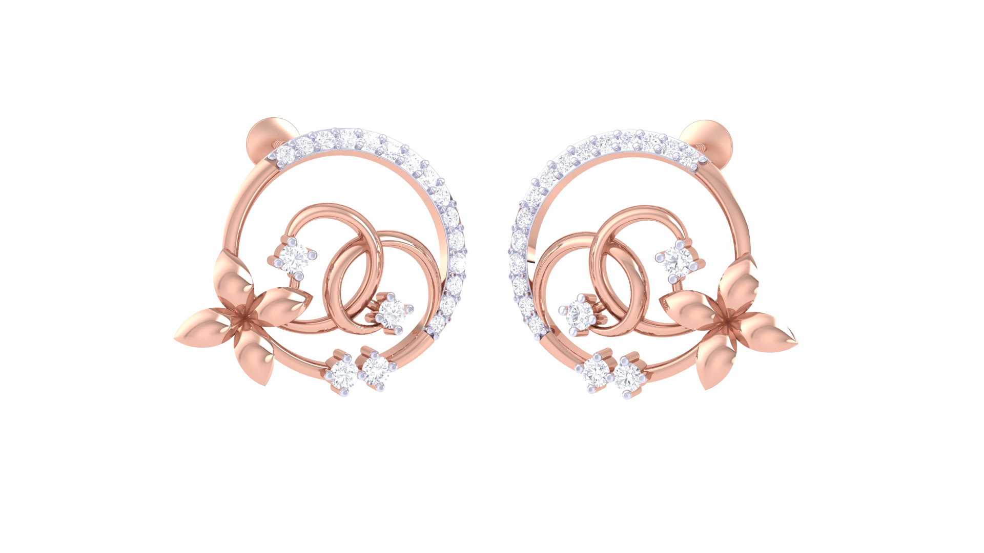 Floral Whirl 925 Silver Earrings