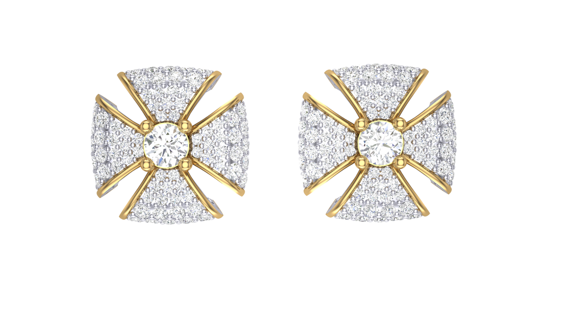 925 Silver Round and Flower Traditional Earrings for Girls & Women
