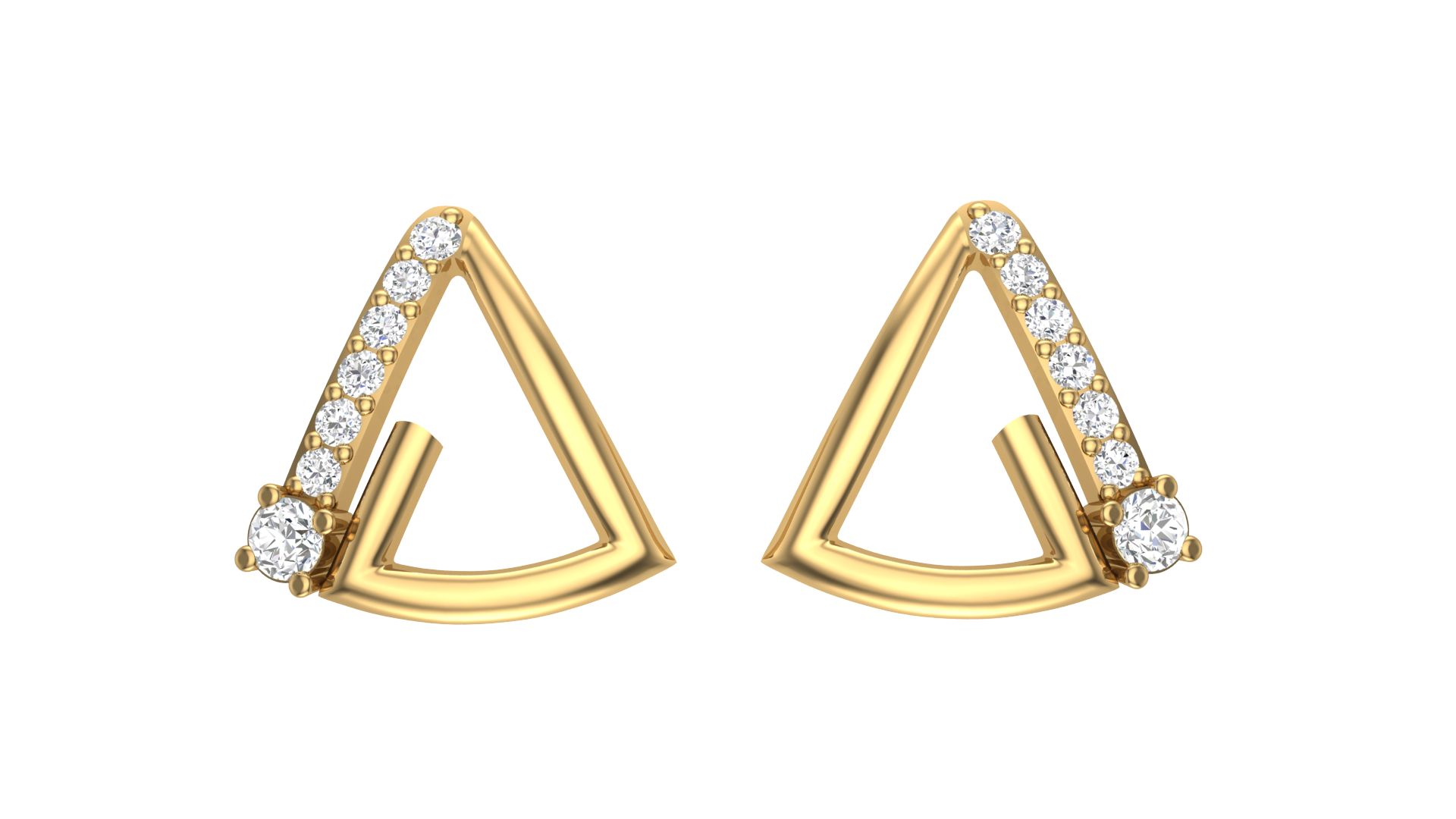 Trinity Shine Triangle Earrings