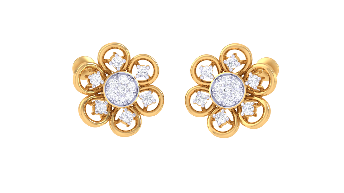 925 Silver Flower Traditional Earrings for Girls & Women