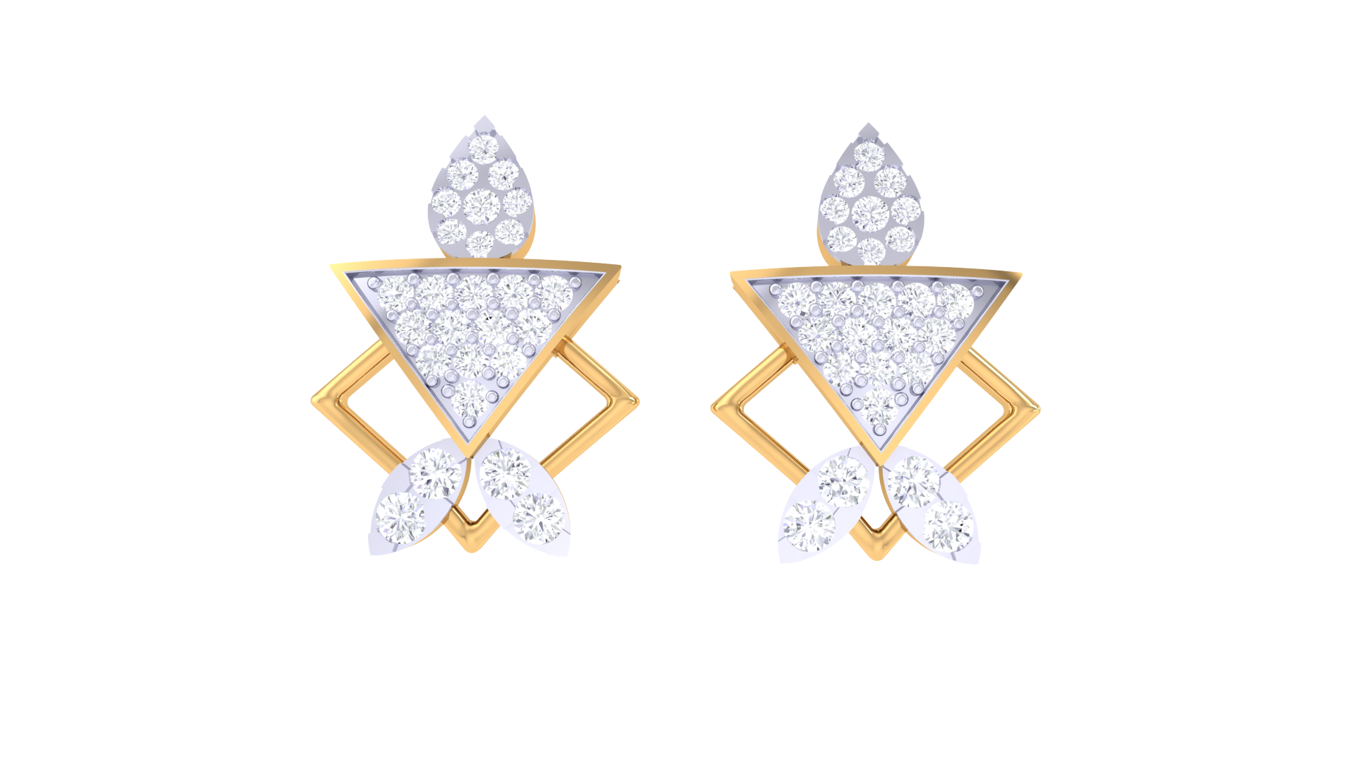 925 Silver Leaf Triangle Traditional Earrings for Girls & Women