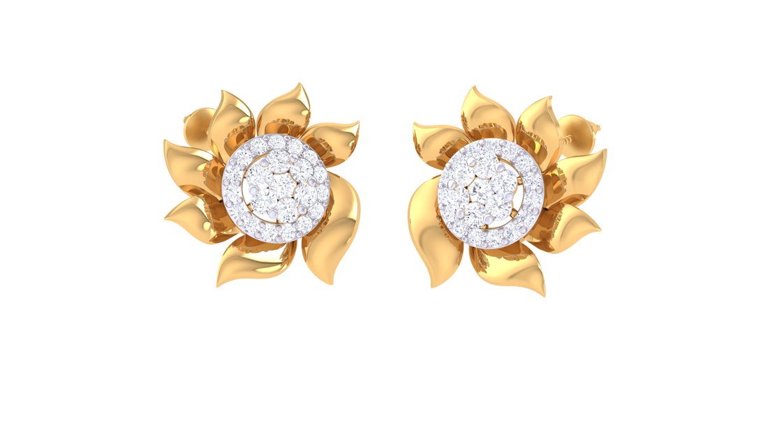 925 Silver Sun Flower Traditional Earrings for Girls & Women