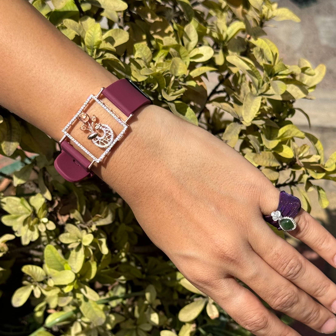 295 Silver Lotus Bloom Bracelet – Royal Floral Charm in Rose Gold