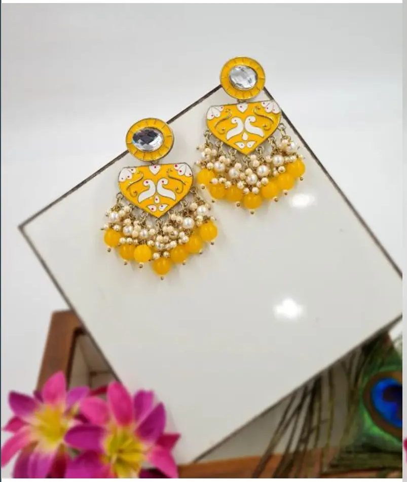 Aadhya Peach Bloom Dangle Earrings